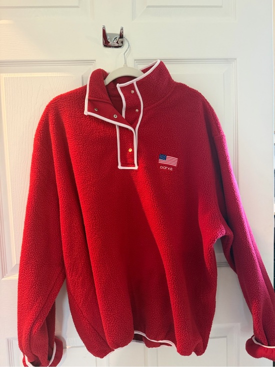 Parke Tops - Parke Red Sherpa Snap-Front Pullover